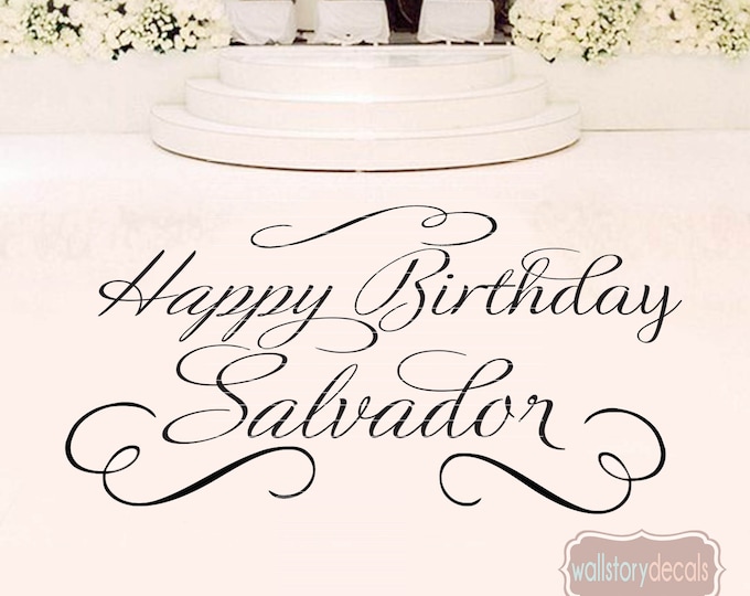 Birthday Party 40 or 50 and Fabulous Damask Dance Floor Decal - Personalized Custom Customized Party Decor Decals 50th birthday decorations
