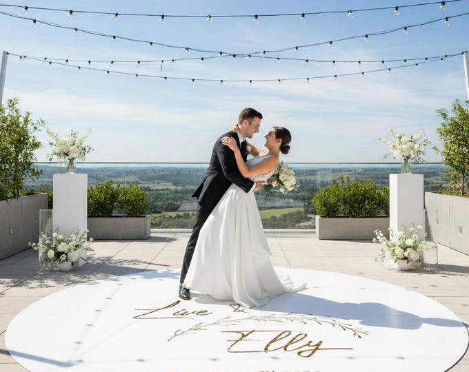 Modern Design Wedding Dance Floor Decal | Reception Party Sign Decal