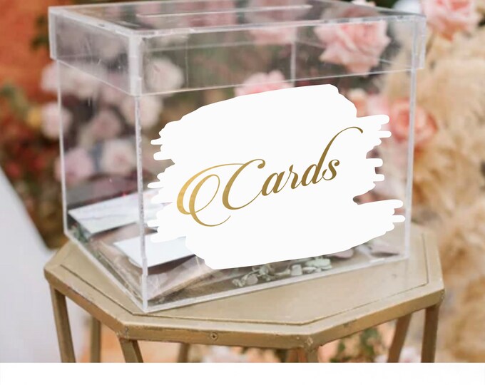 Paint Brush Wedding Card Box Decal for wood or acrylic box 5x7 FREE ShiPPinG