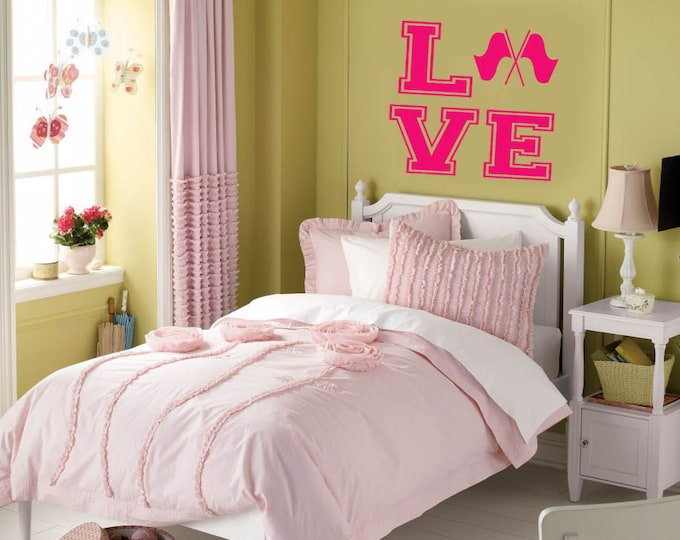 LOVE Color Guard Winter Guard FLAG VInyl Wall Lettering Decal LARGE Size options