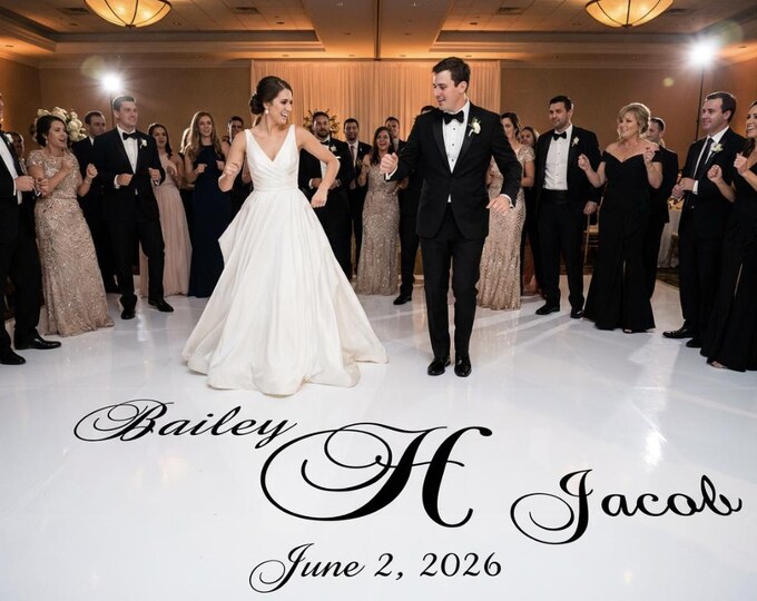 Dance Floor Decal - Wedding Day - Fancy calligraphy