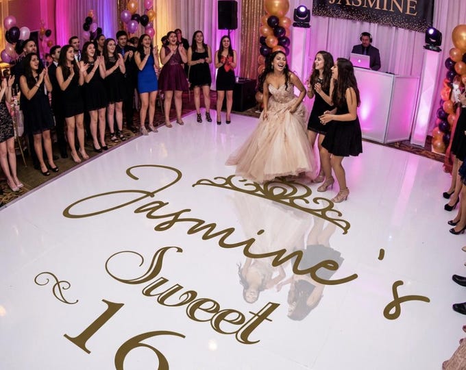 Custom Sweet 16 Birthday Dance Floor Decal | Party Sign Decal
