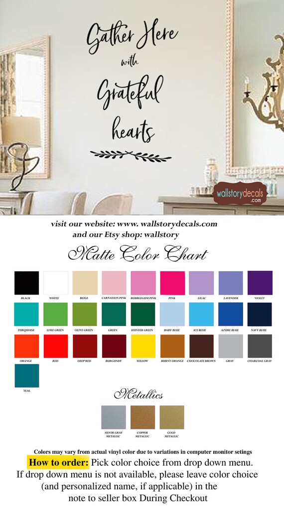 Family Gathers Here WALL DECAL Family Pick Size and Color