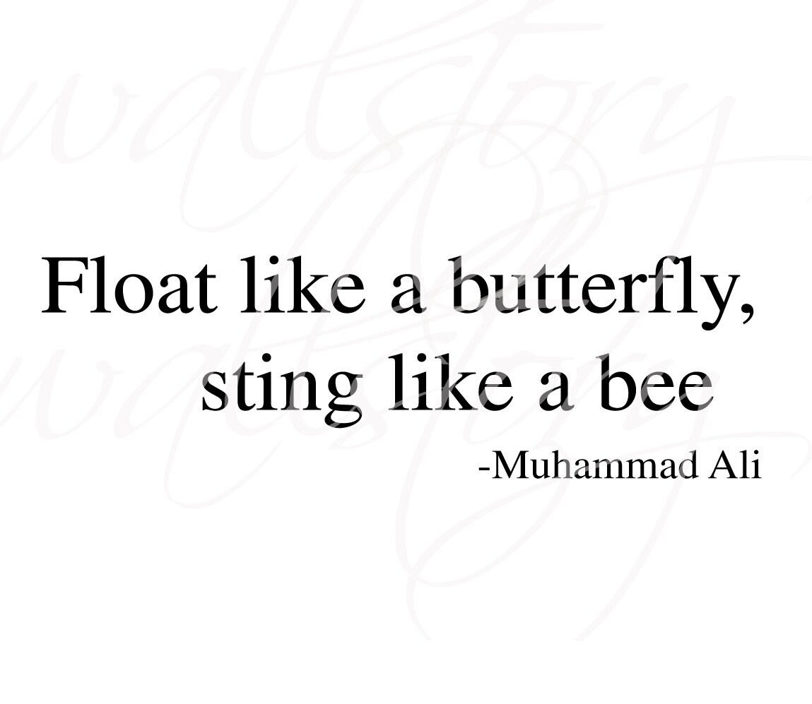 Family Gym Wall Decal Float Like A Butterfly Sting Like A Bee Muhammad Ali Quote