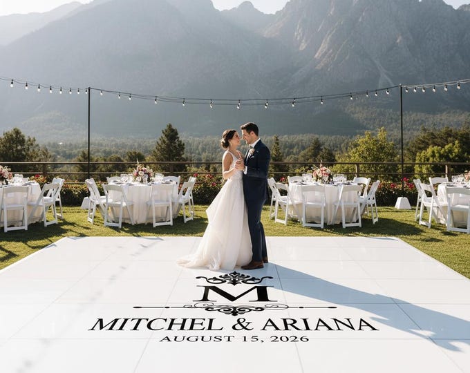 Damask Wedding Dance Floor Decal | Reception Party Sign Decal