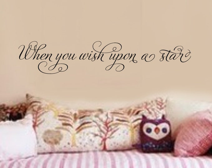Wish Upon a Star Wall Decor Wish Upon Star Wall Decal Star Decal Star Decor Nursery Decal Nursery Room Vinyl Wall Lettering Decal