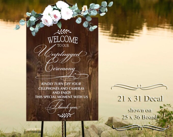 Welcome to our Wedding Sign Decal | Custom Wedding Decor | DIY Wedding Signs Making | Acrylic Wedding Welcome Sign | UnpluggedWedding