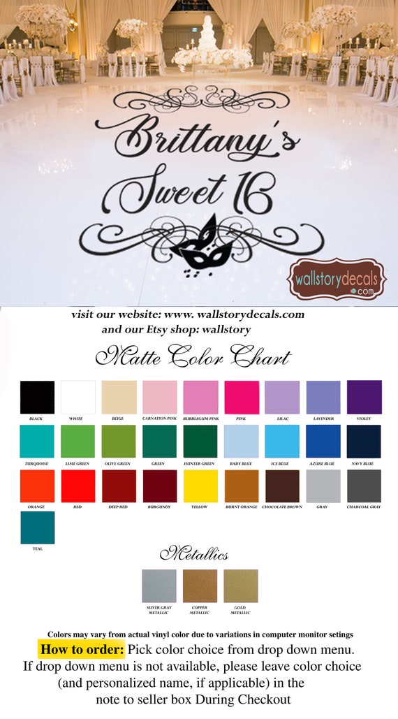Sweet 16 Dance Floor Decal Masquerade Ball Theme Mardi Etsy