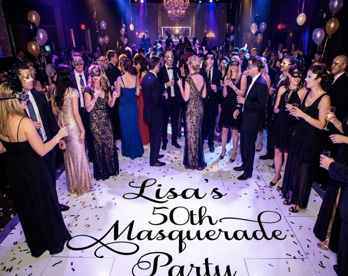 Custom Masquerade Birthday Party Dance Floor Vinyl Decal  30th 40th 50th