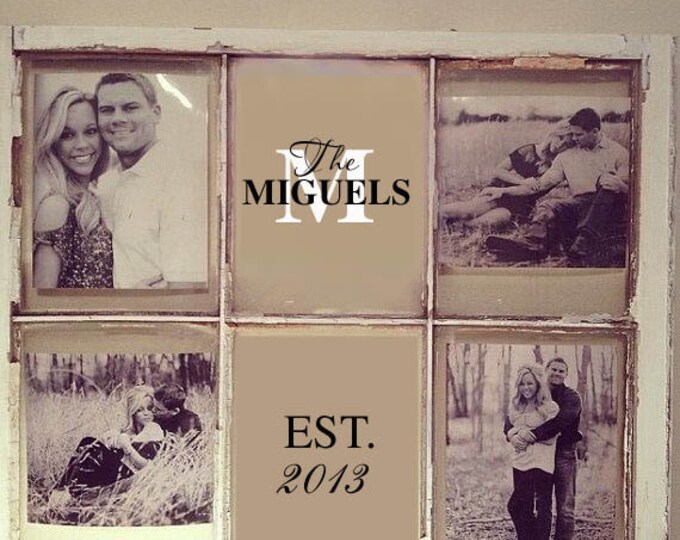 small name and est date vinyl lettering for window frames panes