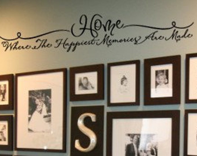 HOME Where the Happiest Memories are Made Family Home Vinyl Wall Lettering Decal Large Size Options