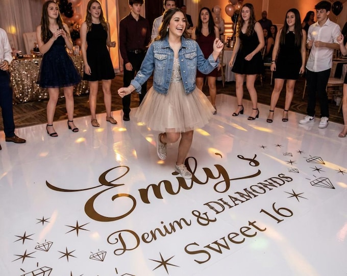 Gold Sweet 16 Sixteen Birthday Decor Quinceanera Decal | Mis Anos Quince | Birthday Party Sign