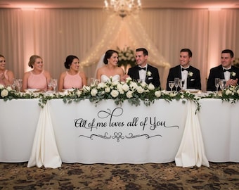 Wedding Decor | Head Table Sign Decal | Reception Party Decorations