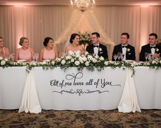 Wedding Decor | Head Table Sign Decal | Reception Party Decorations