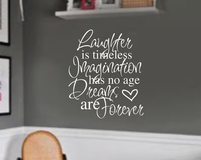 fairy Wall Art Nursery Decor Decal / Dreams Decal / Laughter is Timeless Decal / Nursery Decal / Nursery Decor / Dreams are Forever