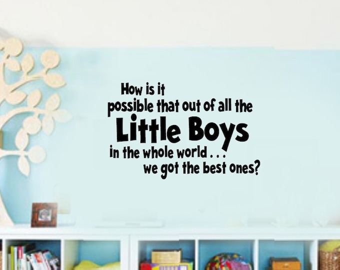 of all the little boys in the whole world we got the Best Ones Vinyl Wall Lettering Decal  Large 36W x 22H