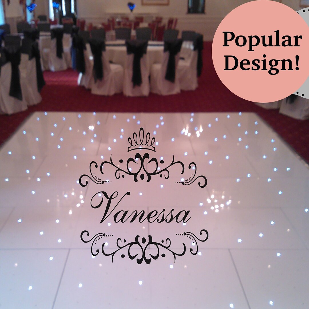 Floor Decal Custom Dance Floor Decal Princess Crown Monogram Etsy