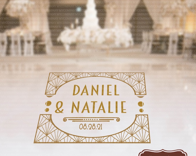 Wedding Dance Floor Decal Roaring 20's Art Deco Theme  Personalized Custom Name  - Large Reception Decals - Party Decor Vintage party