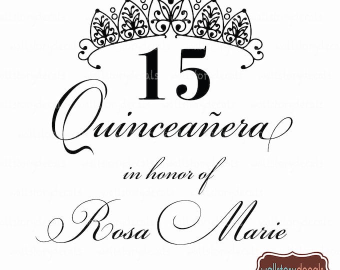 Happy Birthday Dance Floor Decal -  Quinceanera Theme Personalized Names Reception Decals - Party Decor Vinyl Birthday Decor Sweet 15