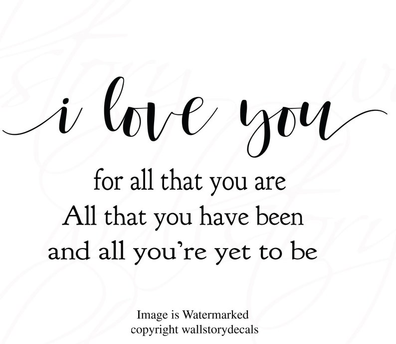 Family Wall Sayings Bedroom Large Sizes Gold ++ Signs Home Wall Decals I Love You For All That you Are Couples Wall Quotes Decal