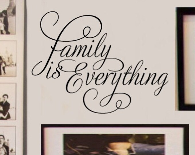 FAMILY is Everything Picure wall Display Home Vinyl Wall Lettering Decal LARGE size options