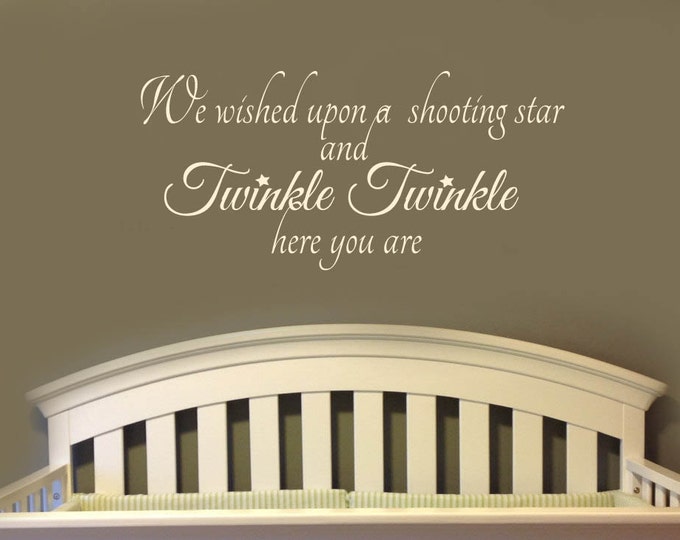 Kids Nursery Wall Art Decor Decal Twinkle Little Star | Kids Room Vinyl Wall Decal for Boys and Girls