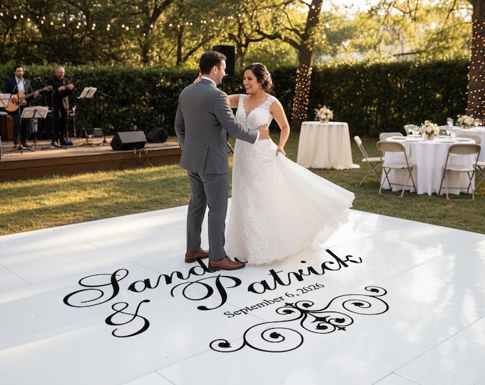 Custom Traditional Wedding Dance Floor Decal | Reception Party Decal