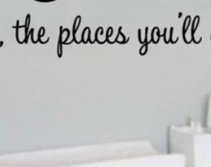 Oh the Places you will go Boy's nursery Room VInyl Wall Lettering Decal Large size options