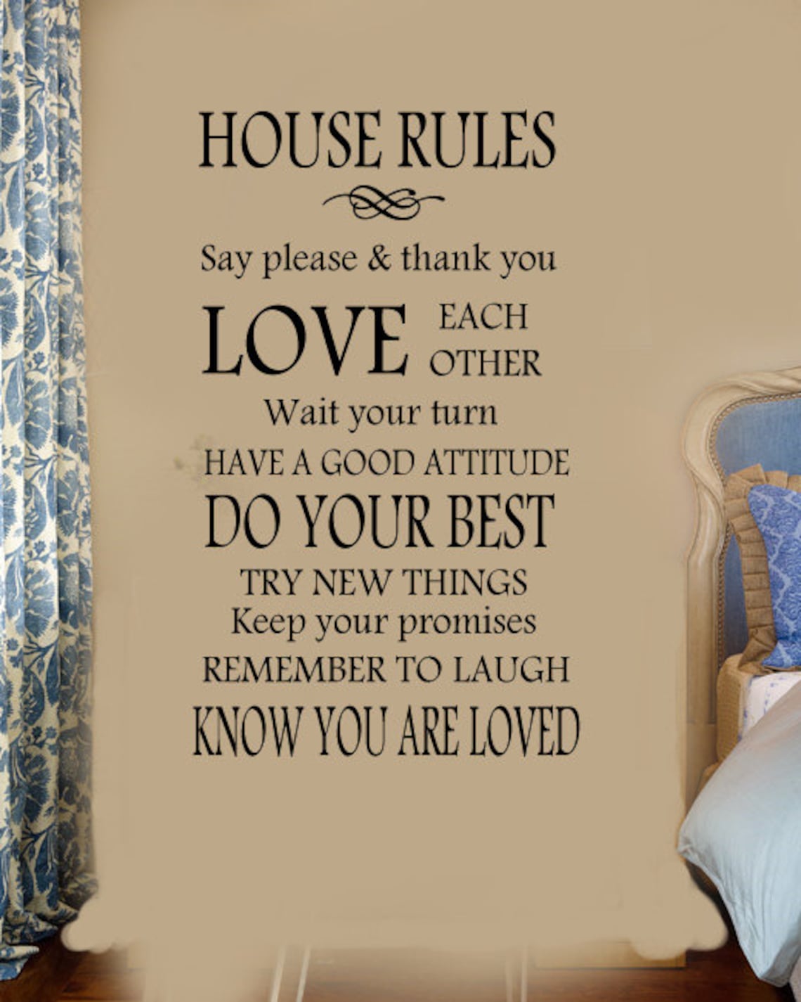 HOUSE RULES removable Vinyl Wall Lettering Quote Decal Decals Etsy