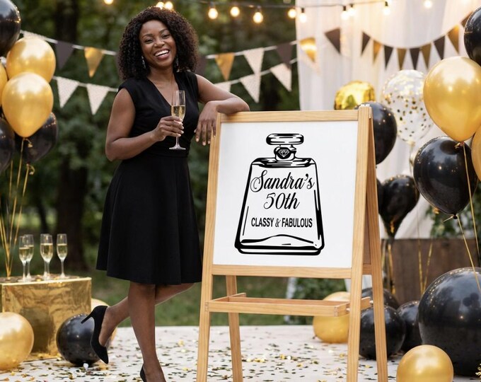 Floor Decal Custom Birthday Dance Floor Decal  Classy & Fabulous Theme Personalized Custom Name Reception Decals - Party Decor 30th 40th 50