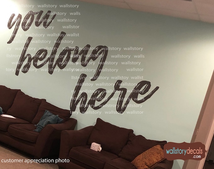 Mental Health Wall Art Stickers Decal |  You belong Here |  Black and Gold + Colors