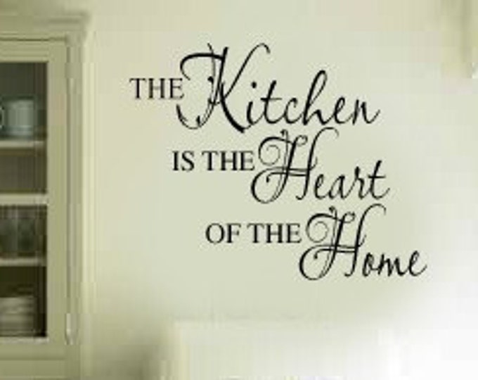 The Kitchen is the Heart of the Home Vinyl Wall Lettering Decal LARGE