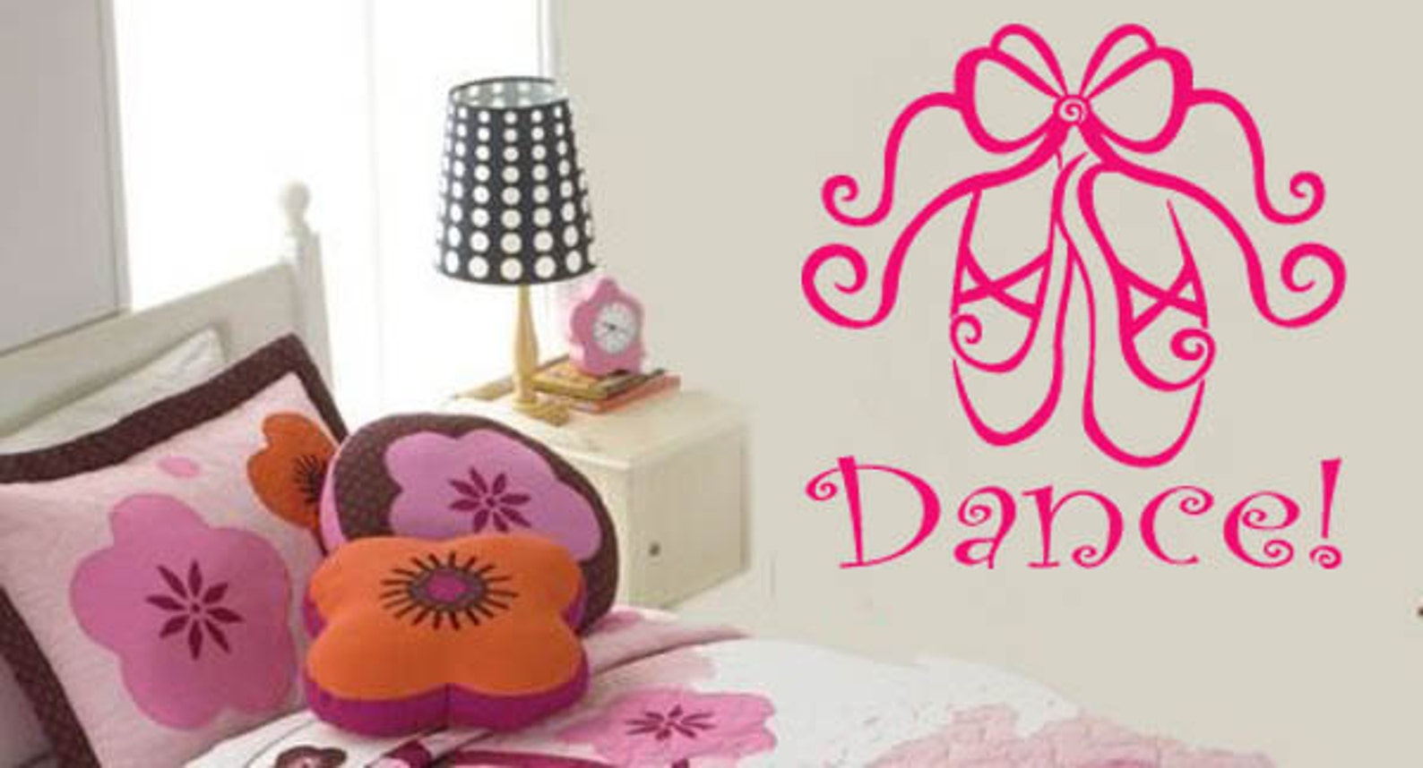 ballet dance girls room vinyl wall lettering decal large sizes & colors ballet tutu ballerina shoes