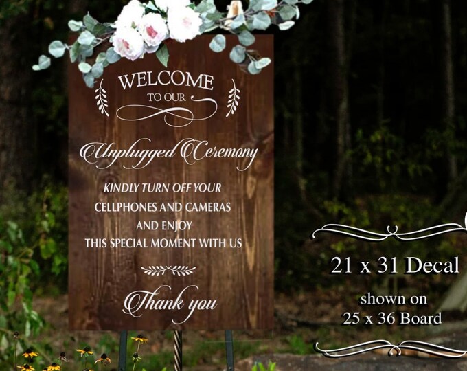 Custom Welcome Wedding Sign Decor Decal Gifts | Personalized DIY Wedding Signs Making | Acrylic Wedding Welcome Sign | Unplugged Wedding