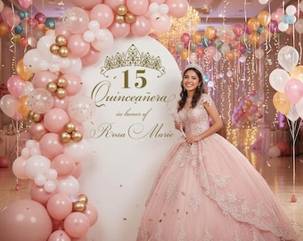 Custom sweet 16 Crown Vinyl Party Sign Decal | Personalized Backdrop Decor