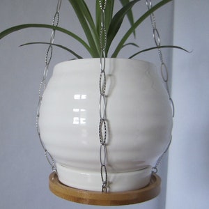 Stamped Ovals Chain Plant Hanger, Stainless Steel Chain Hanging Plant Shelf