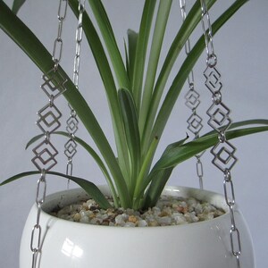 Double Diamond Charm Stainless Steel Plant Hanger, Hanging Plant Shelf