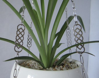 Plant Hanger, Lattice Charm Stainless Steel Plant Hanger, Hanging Plant Shelf, Chain Plant Holder