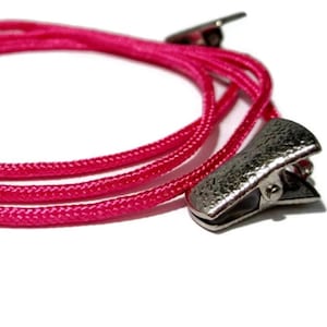 Hot Pink Paracord Eyeglass Holder with Clips - Eyeglass Holder - Glasses Cord - Eyeglass Lanyard - Pink Lanyard - Eyeglass Clip Chain 359