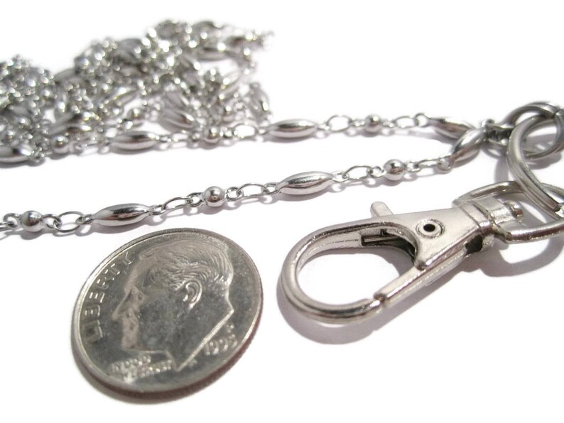 Long/ Large Oval and Ball Chain Lanyard Badge Holder Etsy