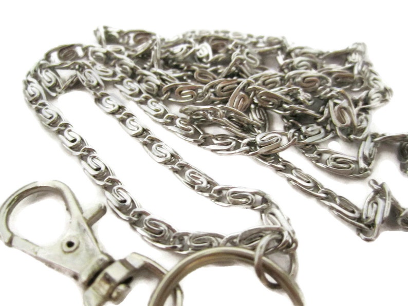 Swirls Chain Lanyard Stainless Steel Chain Badge Holder Id Etsy