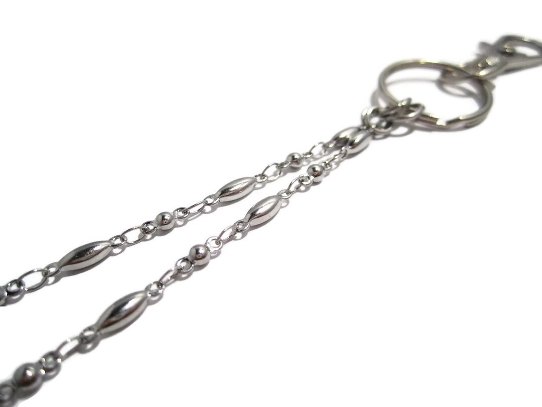 Long Oval and Ball Chain Lanyard Badge Holder Lanyard Id Etsy