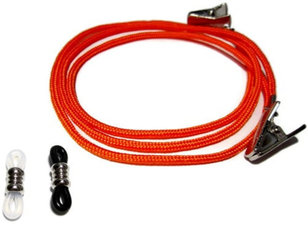 Orange Paracord Eyeglass Holder Cord, Pick Your Eyeglass Grips, Pick