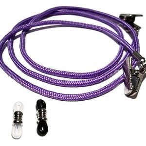 Medium Purple Paracord Eyeglass Holder, Pick Your Eyeglass Pieces & Size, Eyeglass Necklace, Cord Holder for Glasses, Eyeglass Chain 352