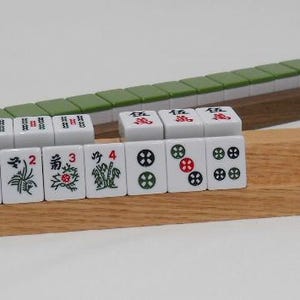 Oversize Mah Jongg Jong Mahjong Wood Racks - Set of 4 - Oak & Walnut ...
