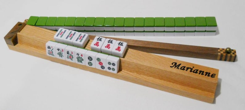 Oversize Mah Jongg Jong Mahjong Wood Racks - Set of 4 - Oak & Walnut ...