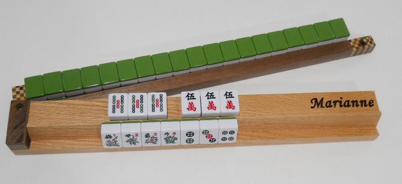 Oversize Mah Jongg Jong Mahjong Wood Racks - Set of 4 - Oak & Walnut ...