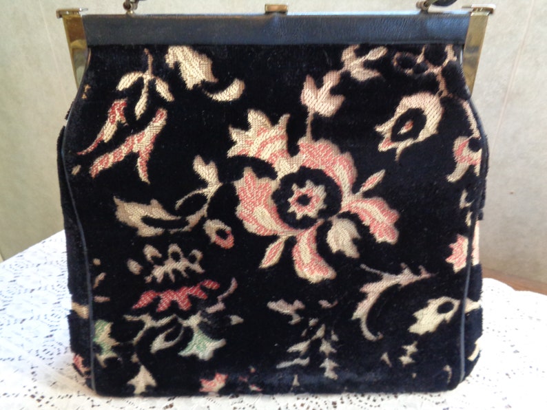 Purse-Vintage-L/&M Flocked