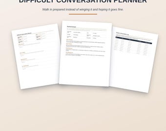 Difficult Conversations Planner | Manager Conversation Template | Employee Coaching & Performance Discussion Guide