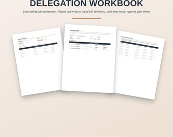 Delegation Workbook | Manager Leadership Template (Instant Download)